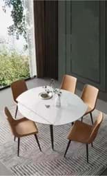 Show details for Victoria White Rotating Dining Table Picture of Victoria White Rotating Dining Table
