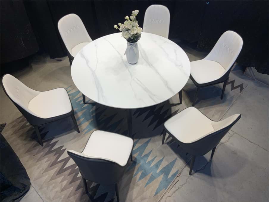 Six Chairs Bstone Artifical Stone, White Dining Room Table And Six Chairs
