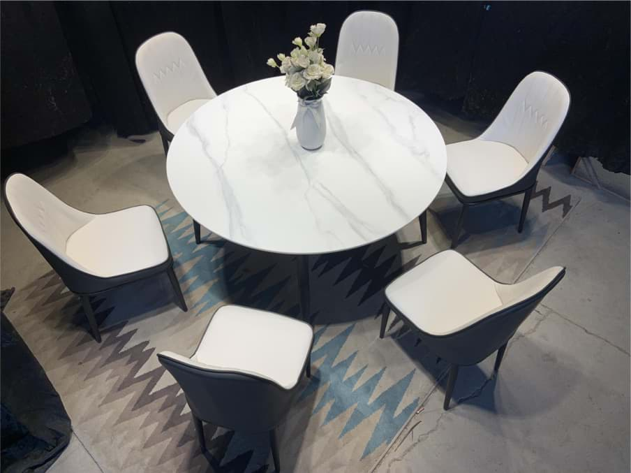 Picture of Victoria White Round Table with Six Chairs