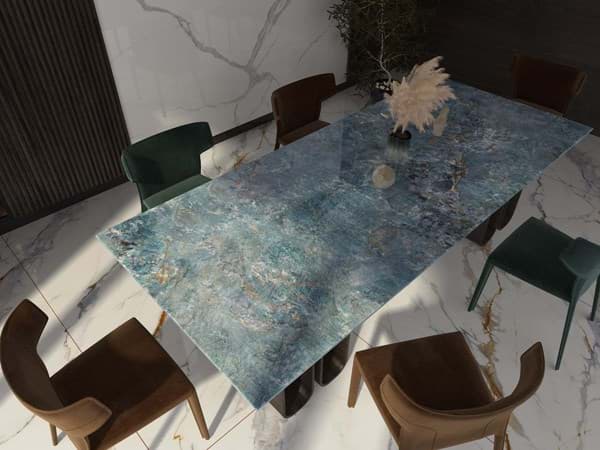 Picture of Amazon Green Sintered Stone Dining Table BS-JS-S-240T38