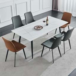 Picture of Lauren White Sintered Stone Dining Table BS-SY-Y09